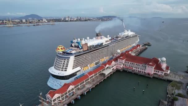 Georgetown Malesia Settembre 2022 Swettenham Cruise Ship Terminal Con Attracco — Video Stock