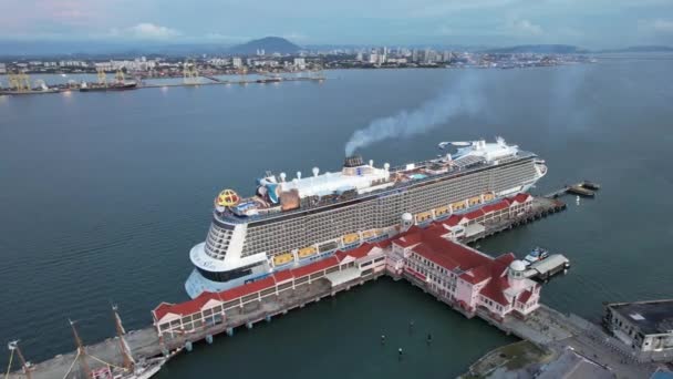 Georgetown Malesia Settembre 2022 Swettenham Cruise Ship Terminal Con Attracco — Video Stock