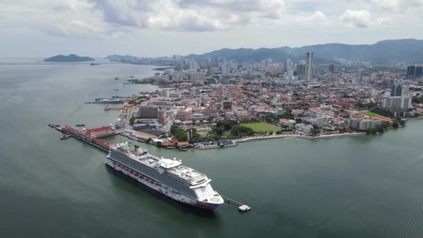 Georgetown Malaisie Septembre 2022 Terminal Navires Croisière Swettenham Avec Certains — Video