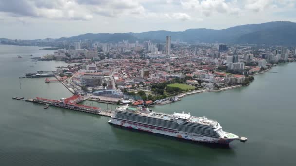Georgetown Malaysia September 2022 Das Swettenham Cruise Ship Terminal Mit — Stockvideo