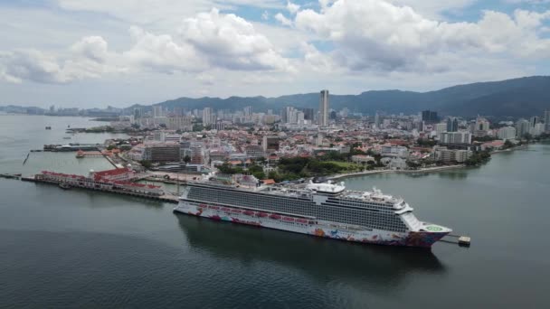 Georgetown Malaysia September 2022 Swettenham Cruise Ship Terminal Some Cruise — Stock Video