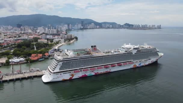 Georgetown Malesia Settembre 2022 Swettenham Cruise Ship Terminal Con Attracco — Video Stock