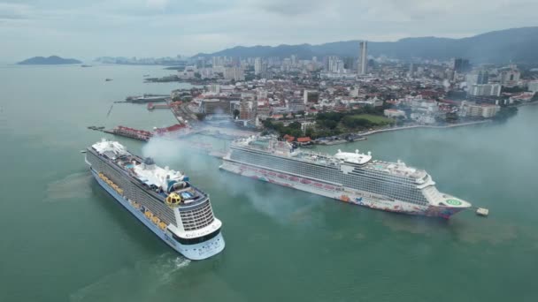 Georgetown Malaisie Septembre 2022 Terminal Navires Croisière Swettenham Avec Certains — Video