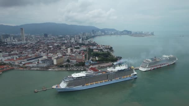 Georgetown Malaysia September 2022 Swettenham Cruise Ship Terminal Med Nogle – Stock-video