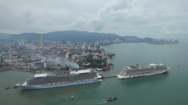 Georgetown Malaysia September 2022 Das Swettenham Cruise Ship Terminal Mit — Stockvideo