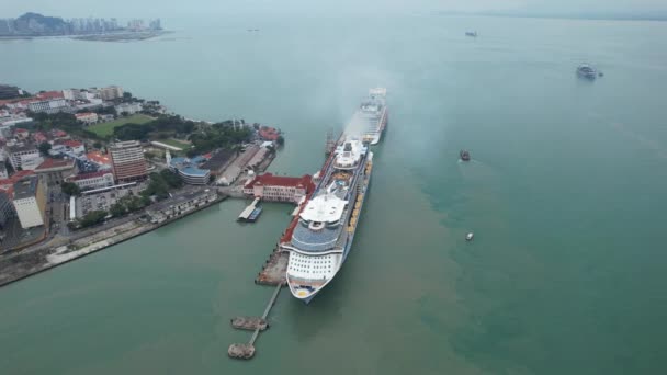 Georgetown Malaisie Septembre 2022 Terminal Navires Croisière Swettenham Avec Certains — Video