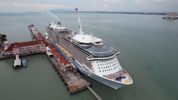 Georgetown Malesia Settembre 2022 Swettenham Cruise Ship Terminal Con Attracco — Video Stock