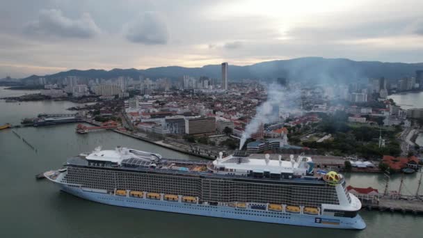 Georgetown Malaisie Septembre 2022 Terminal Navires Croisière Swettenham Avec Certains — Video