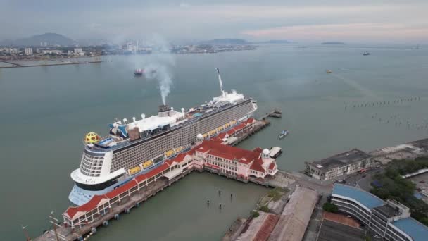 Georgetown Malaisie Septembre 2022 Terminal Navires Croisière Swettenham Avec Certains — Video