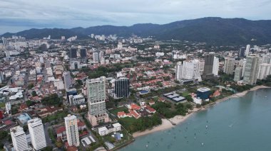 Georgetown, Penang Malezya - 14 Mayıs 2022 Ermeni Caddesi ve Georgetown 'un İnanılmaz Sahnesi