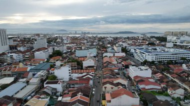 Georgetown, Penang Malezya - 14 Mayıs 2022 Ermeni Caddesi ve Georgetown 'un İnanılmaz Sahnesi