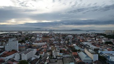 Georgetown, Penang Malezya - 14 Mayıs 2022 Ermeni Caddesi ve Georgetown 'un İnanılmaz Sahnesi