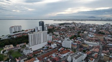 Georgetown, Penang Malezya - 14 Mayıs 2022 Ermeni Caddesi ve Georgetown 'un İnanılmaz Sahnesi