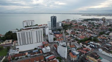 Georgetown, Penang Malezya - 14 Mayıs 2022 Ermeni Caddesi ve Georgetown 'un İnanılmaz Sahnesi