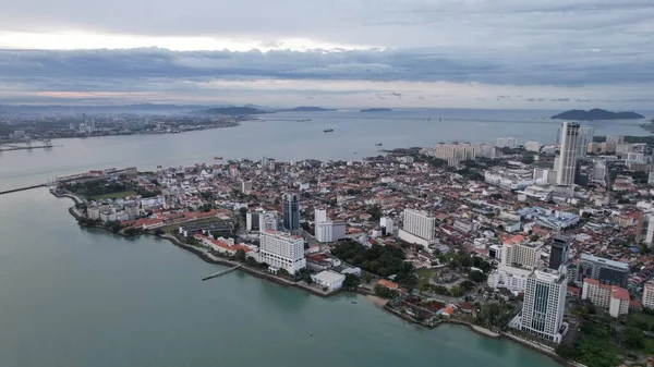 Georgetown, Penang Malezya - 14 Mayıs 2022 Ermeni Caddesi ve Georgetown 'un İnanılmaz Sahnesi