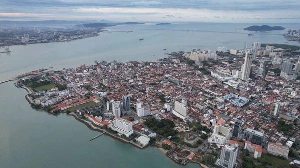 Georgetown, Penang Malezya - 14 Mayıs 2022 Ermeni Caddesi ve Georgetown 'un İnanılmaz Sahnesi