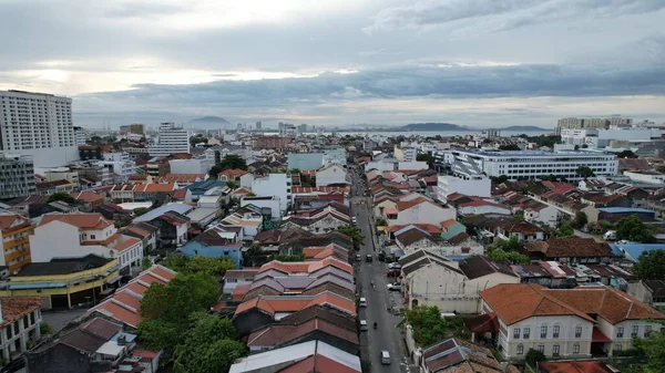 Georgetown, Penang Malezya - 14 Mayıs 2022 Ermeni Caddesi ve Georgetown 'un İnanılmaz Sahnesi