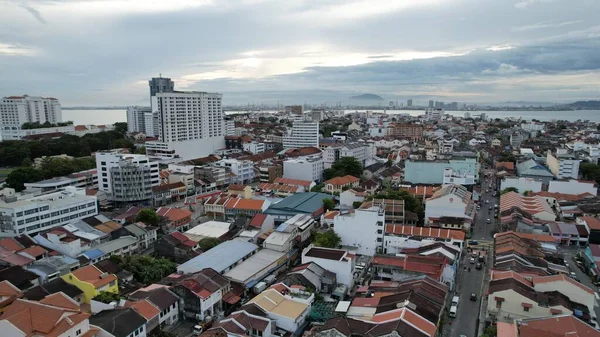 Georgetown, Penang Malezya - 14 Mayıs 2022 Ermeni Caddesi ve Georgetown 'un İnanılmaz Sahnesi