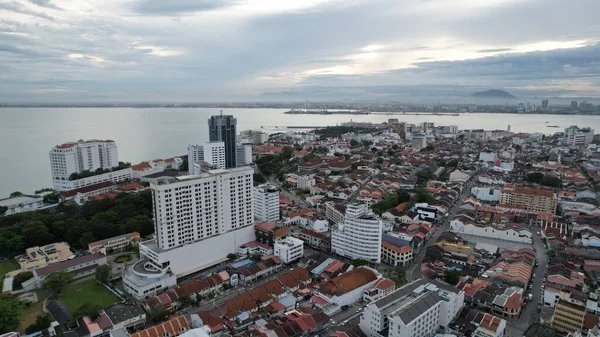 Georgetown, Penang Malezya - 14 Mayıs 2022 Ermeni Caddesi ve Georgetown 'un İnanılmaz Sahnesi