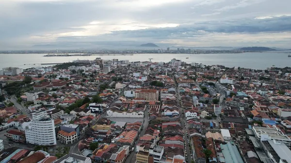 Georgetown, Penang Malezya - 14 Mayıs 2022 Ermeni Caddesi ve Georgetown 'un İnanılmaz Sahnesi