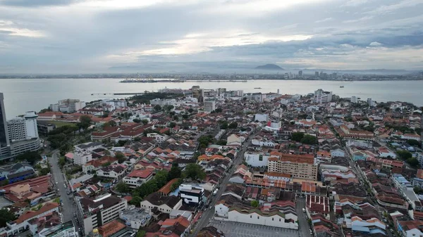 Georgetown, Penang Malezya - 14 Mayıs 2022 Ermeni Caddesi ve Georgetown 'un İnanılmaz Sahnesi