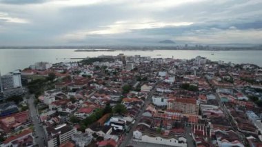 Georgetown, Penang Malezya - 14 Mayıs 2022 Ermeni Caddesi ve Georgetown 'un İnanılmaz Sahnesi