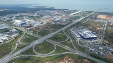 Georgetown, Malezya - 20 Eylül 2022: Batu Kawan kavşağındaki Otoyol Borsası