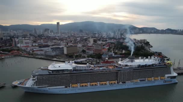 Georgetown Malesia Settembre 2022 Swettenham Cruise Ship Terminal Con Attracco — Video Stock