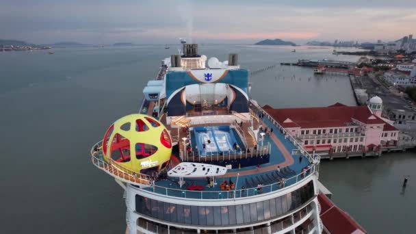 Georgetown Malaysia September 2022 Swettenham Cruise Ship Terminal Some Cruise — Stok Video