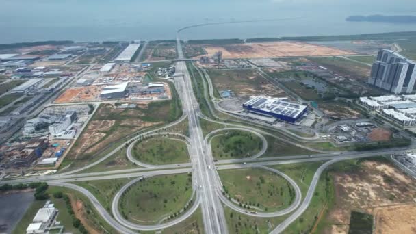 Georgetown Malaysia September 2022 Highways Exchange Batu Kawan Interchange — Stock Video