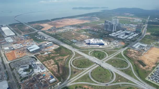 Georgetown Malaysia September 2022 Highways Exchange Batu Kawan Interchange — Stok Video