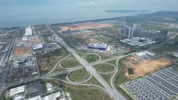Georgetown Malasia Septiembre 2022 Intercambio Carreteras Batu Kawan Interchange — Vídeos de Stock