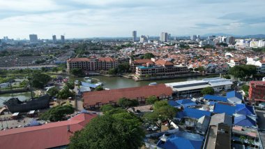 Malacca, Malezya - 16 Ekim 2022: Malacca 'nın Tarihi Tarihi Tarihi Binaları ve Turist Çekimleri