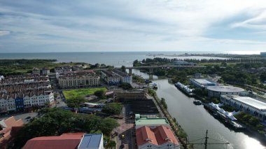 Malacca, Malezya - 16 Ekim 2022: Malacca 'nın Tarihi Tarihi Tarihi Binaları ve Turist Çekimleri