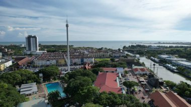 Malacca, Malezya - 16 Ekim 2022: Malacca 'nın Tarihi Tarihi Tarihi Binaları ve Turist Çekimleri