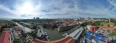 Malacca, Malezya - 16 Ekim 2022: Malacca 'nın Tarihi Tarihi Tarihi Binaları ve Turist Çekimleri