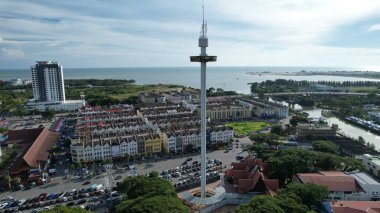 Malacca, Malezya - 16 Ekim 2022: Malacca 'nın Tarihi Tarihi Tarihi Binaları ve Turist Çekimleri