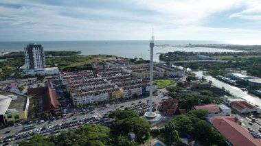 Malacca, Malezya - 16 Ekim 2022: Malacca 'nın Tarihi Tarihi Tarihi Binaları ve Turist Çekimleri