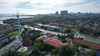 Malacca, Malezya - 16 Ekim 2022: Malacca 'nın Tarihi Tarihi Tarihi Binaları ve Turist Çekimleri