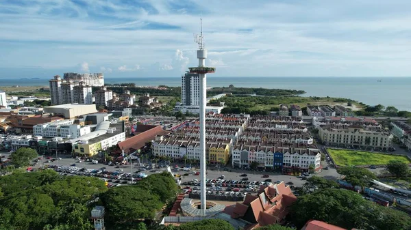 Malacca, Malezya - 16 Ekim 2022: Malacca 'nın Tarihi Tarihi Tarihi Binaları ve Turist Çekimleri