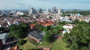 Malacca, Malezya - 16 Ekim 2022: Malacca Nehri Gezisi Hava Görüntüsü