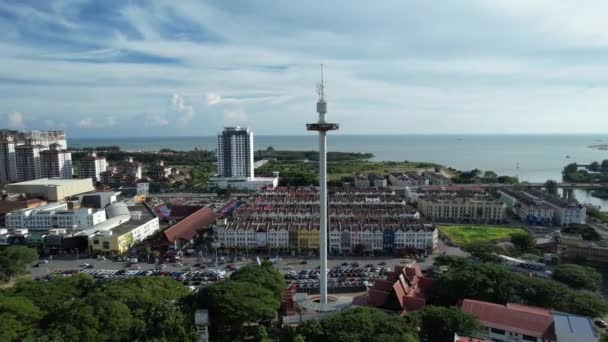 Malacca Malaysia October 2022 Aerial View Malacca River Cruise — Stock Video