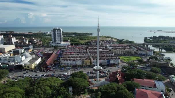 Malaka Malaysia Oktober 2022 Pemandangan Udara Dari Sungai Malaka Cruise — Stok Video