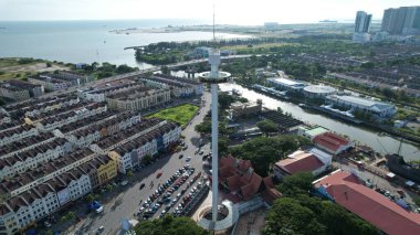 Malacca, Malezya - 16 Ekim 2022: Malacca 'nın Tarihi Tarihi Tarihi Binaları ve Turist Çekimleri