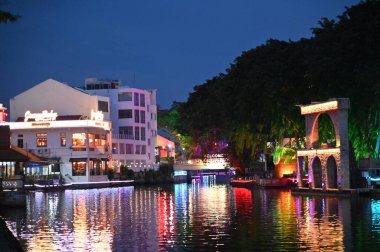 Malacca, Malezya - 16 Ekim 2022: Malacca 'nın Tarihi Tarihi Tarihi Binaları ve Turist Çekimleri