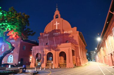 Malacca, Malezya - 16 Ekim 2022: Malacca 'nın Tarihi Tarihi Tarihi Binaları ve Turist Çekimleri