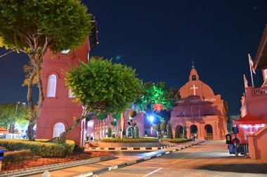 Malacca, Malezya - 16 Ekim 2022: Malacca 'nın Tarihi Tarihi Tarihi Binaları ve Turist Çekimleri