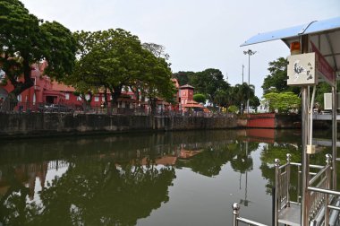 Malacca, Malezya - 16 Ekim 2022: Malacca 'nın Tarihi Tarihi Tarihi Binaları ve Turist Çekimleri