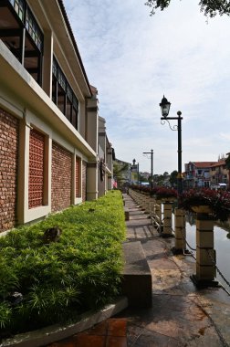 Malacca, Malezya - 16 Ekim 2022: Malacca 'nın Tarihi Tarihi Tarihi Binaları ve Turist Çekimleri