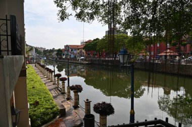 Malacca, Malezya - 16 Ekim 2022: Malacca 'nın Tarihi Tarihi Tarihi Binaları ve Turist Çekimleri